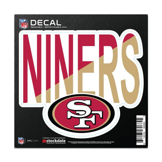 Adhesivo para superficies con el lema de los San Francisco 49ers, 6" x 6"