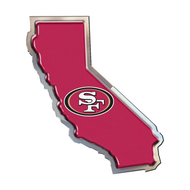 Emblema de metal cromado abovedado STATE de los San Francisco 49ers