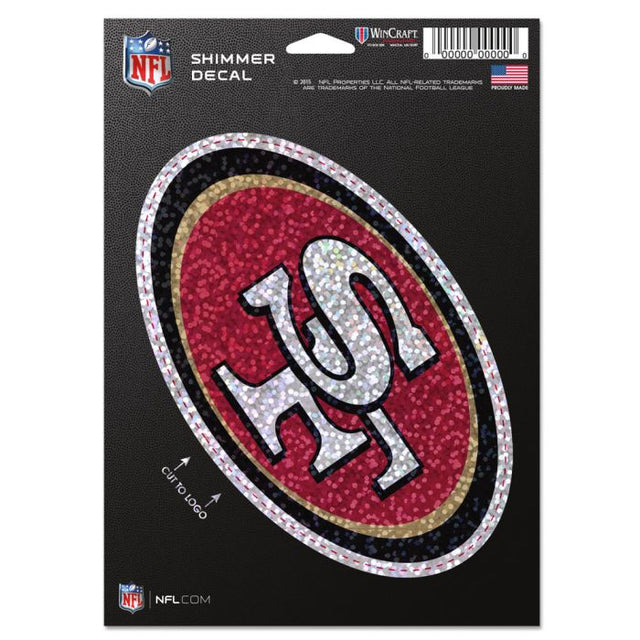 San Francisco 49ers Shimmer Decals 5" x 7"
