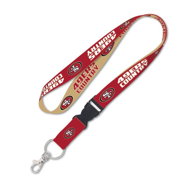 San Francisco 49ers Slogan Lanyard w/detachable buckle 1"