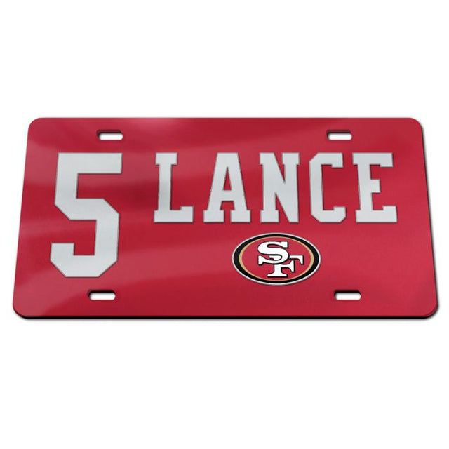 San Francisco 49ers Specialty Acrylic License Plate Trey Lance