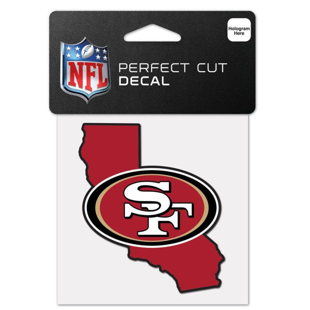 San Francisco 49ers State Shaped Perfect Cut Color Decal 4" x 4"