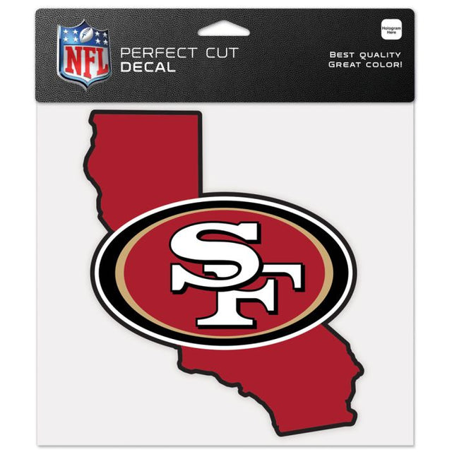 San Francisco 49ers State Shaped Perfect Cut Color Decal 8" x 8"