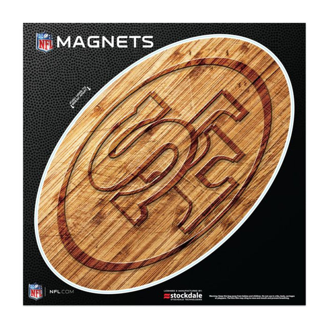Imanes de madera para exteriores de los San Francisco 49ers, 6" x 6"