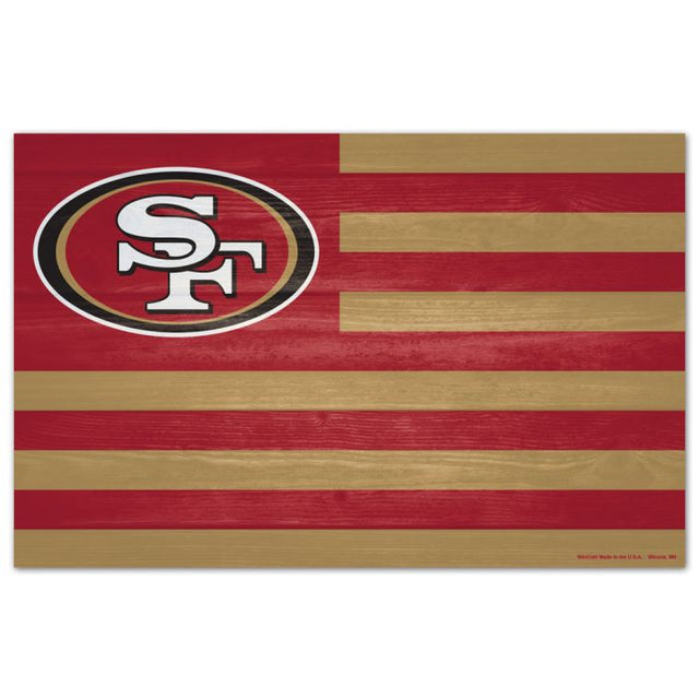 San Francisco 49ers Wood Sign 11" x 17" 1/4" thick