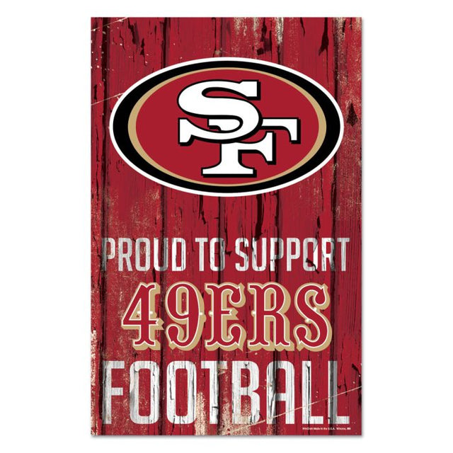 San Francisco 49ers Wood Sign 11" x 17" 1/4" thick