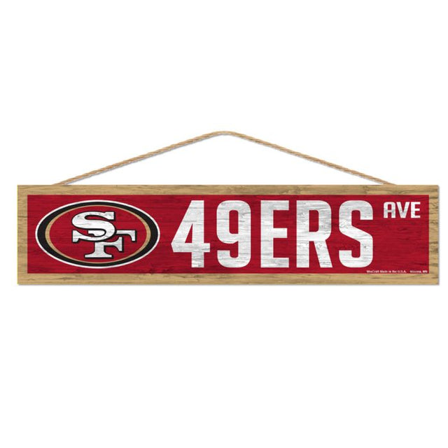 San Francisco 49ers Wood Sign-with Rope 4" x 17"