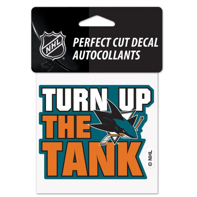 San Jose Sharks Slogan Perfect Cut Color Decal 4" x 4"