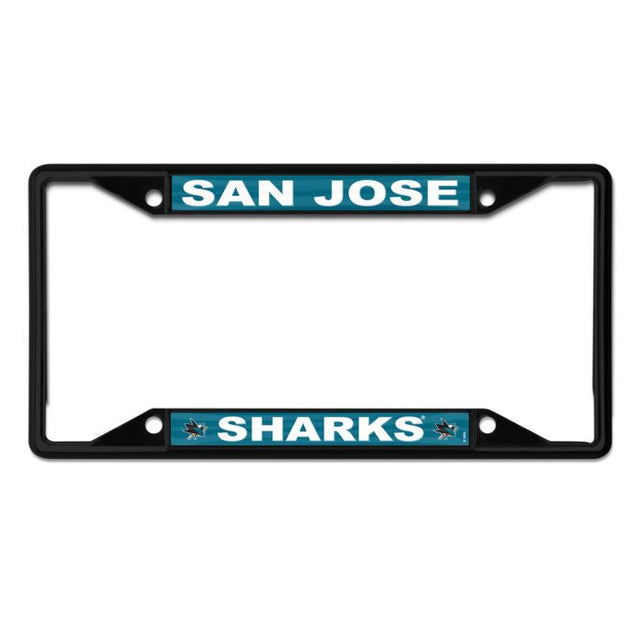 Marco de camisa de manga corta con licencia negra de los San Jose Sharks