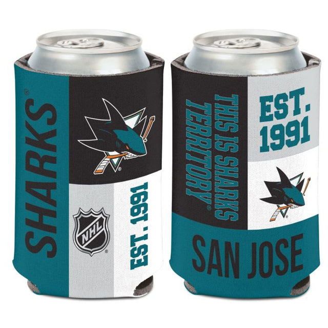 San Jose Sharks color block Can Cooler 12 oz.