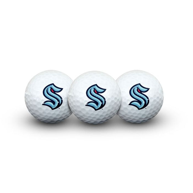 Pelotas de golf Seattle Kraken 3 en estuche tipo concha