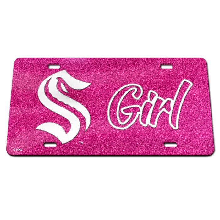 Seattle Kraken NHL License Plate Frame - Grill Stripe Design, 12.3x6.3 Inches, UV & Water Resistant