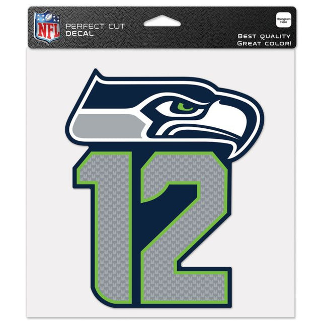 Calcomanía de color de corte perfecto de los Seattle Seahawks/12th Man Seahawks de 8" x 8"