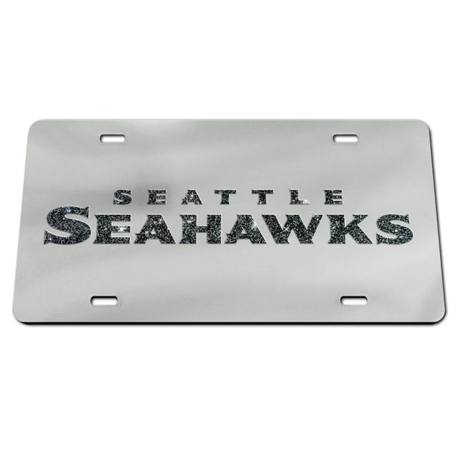 Seattle Seahawks GLITTER LETTERS Acrylic Classic License Plates