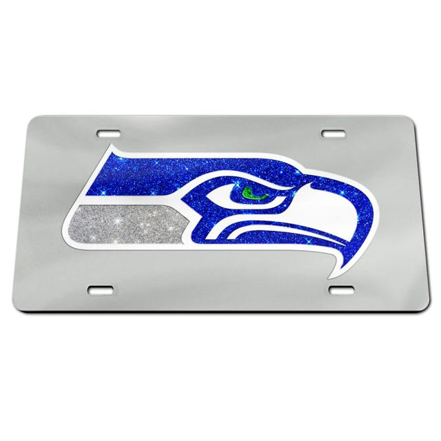 Seattle Seahawks GLITTER LOGO Acrylic Classic License Plates