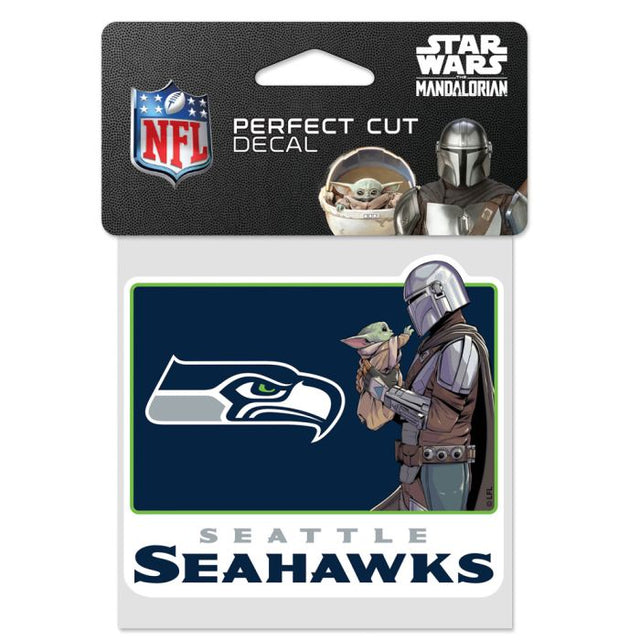 Seattle Seahawks / Star Wars Mandalorian Perfect Cut Color Decal 4" x 4"