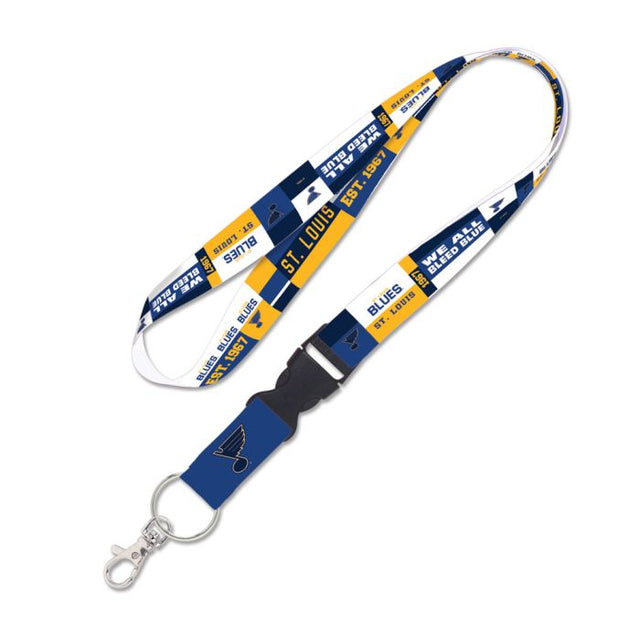 St. Louis Blues Color block Lanyard w/detachable buckle 1"