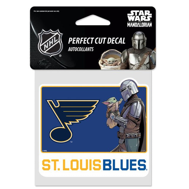 St. Louis Blues / Star Wars Mandalorian Perfect Cut Color Decal 4" x 4"