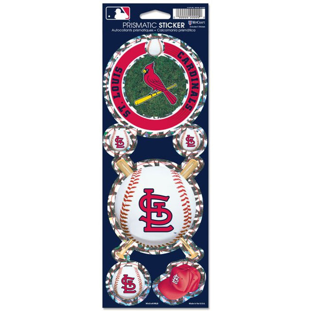 Calcomanía prismática de los St. Louis Cardinals de 4" x 11"