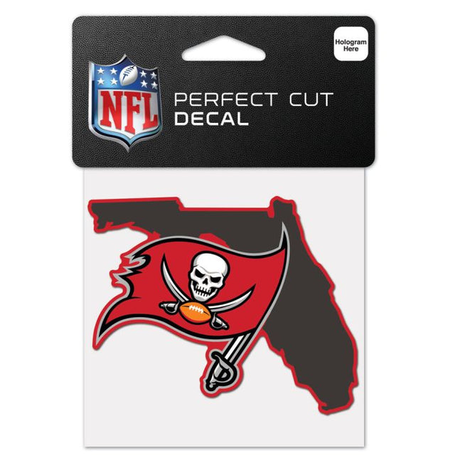 Tampa Bay Buccaneers State Shaped Perfect Cut Color Decal 4" x 4"