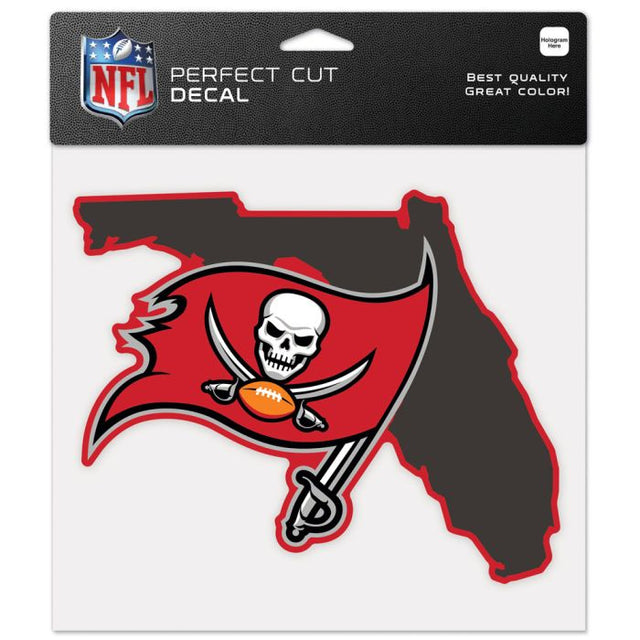 Tampa Bay Buccaneers State Shaped Perfect Cut Color Decal 8" x 8"