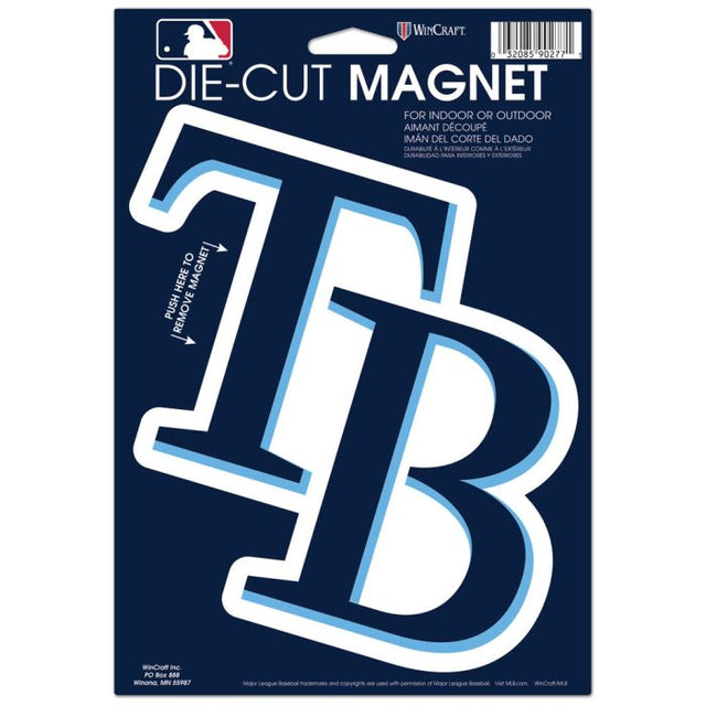 Imán troquelado con el logotipo de los Tampa Bay Rays, 6,25" x 9"