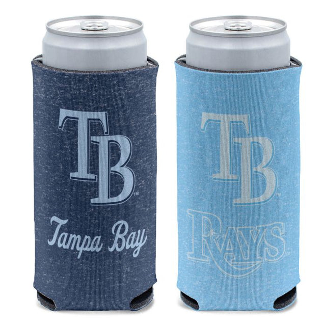 Enfriador de lata delgado de 12 oz con estampado de los Tampa Bay Rays en color jaspeado