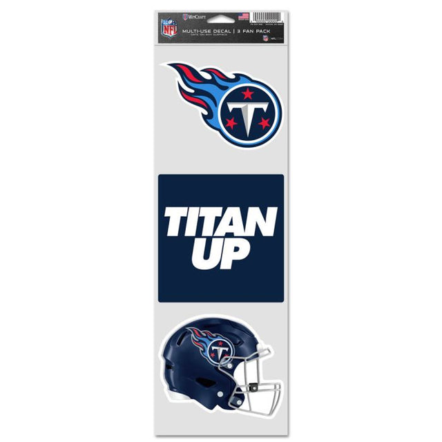 Calcomanías para fanáticos de Tennessee Titans de 3,75" x 12"