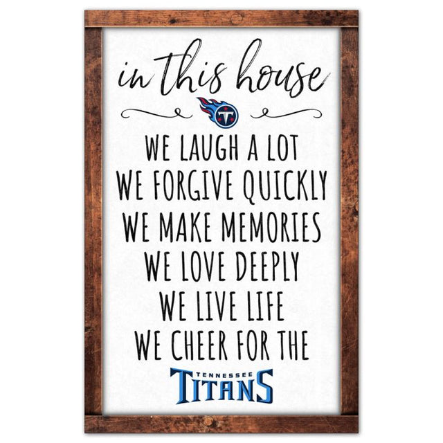 Letrero de madera de Tennessee Titans de 11" x 17" y 1/4" de grosor