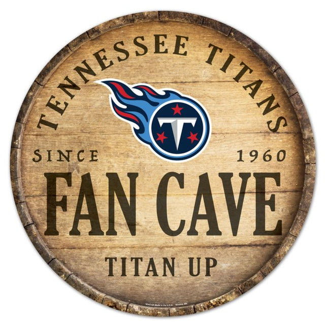 Letrero de madera de Tennessee Titans de 14" de diámetro