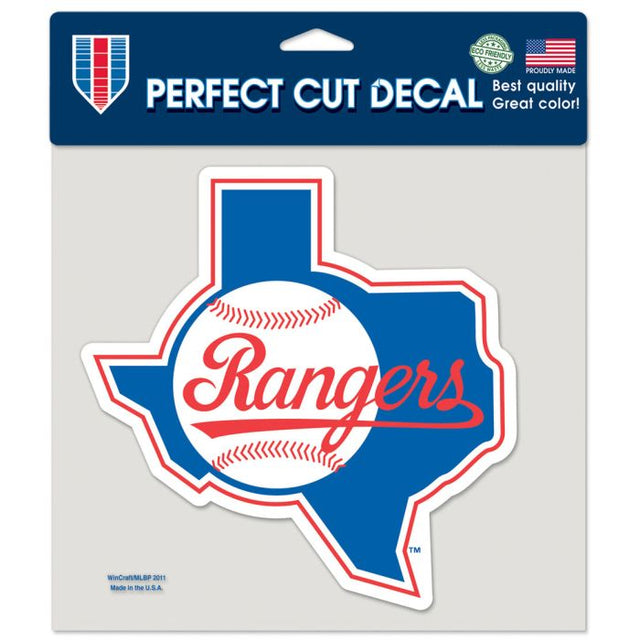Calcomanía de color de corte perfecto de los Texas Rangers/Cooperstown de 8" x 8"