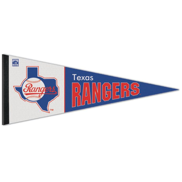 Banderín premium de los Texas Rangers/Cooperstown de 12" x 30"