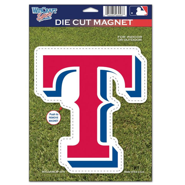 Imán troquelado con el logotipo de los Texas Rangers, 6,25" x 9"
