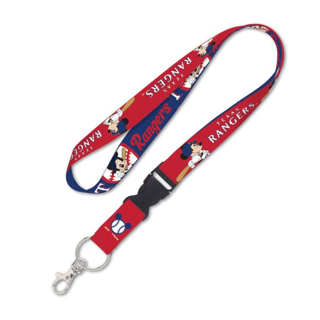 Cordón de Mickey de los Texas Rangers/Disney con hebilla desmontable de 1"