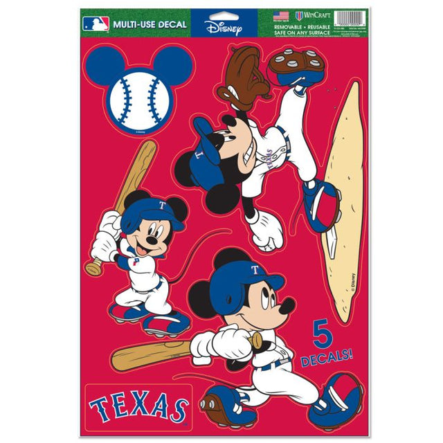 Calcomanía multiusos de Mickey de Texas Rangers/Disney, 11" x 17"