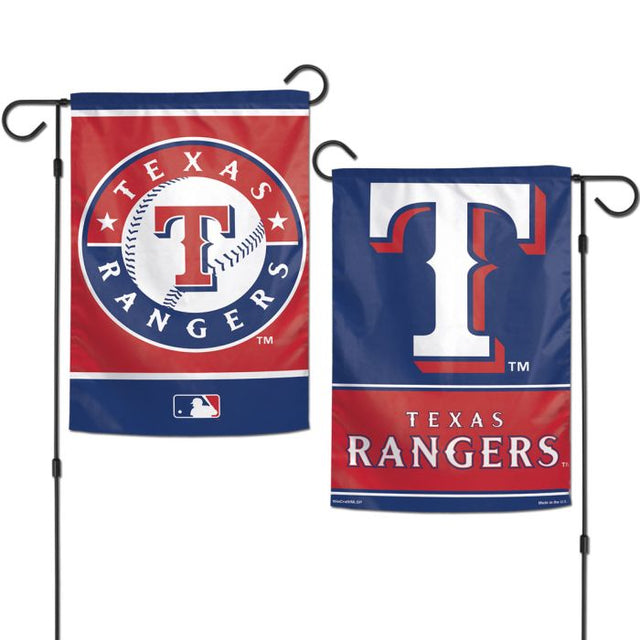 Banderas de jardín de los Texas Rangers, de 2 lados, 12,5" x 18"