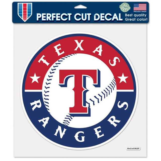 Calcomanía de color de corte perfecto de los Texas Rangers de 12" x 12"
