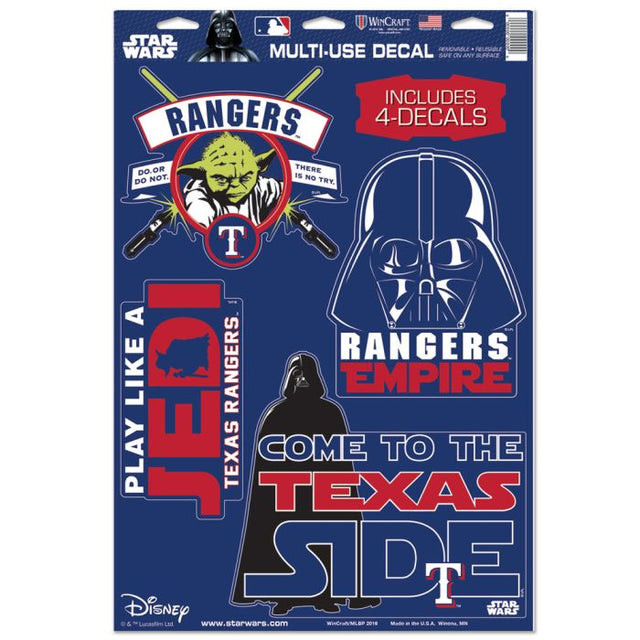 Calcomanía multiusos de Darth Vader y Yoda de Star Wars de Texas Rangers, 11" x 17"
