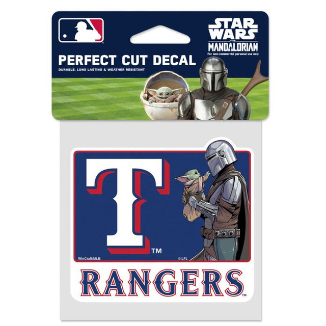 Texas Rangers / Star Wars Mandalorian Perfect Cut Color Decal 4" x 4"
