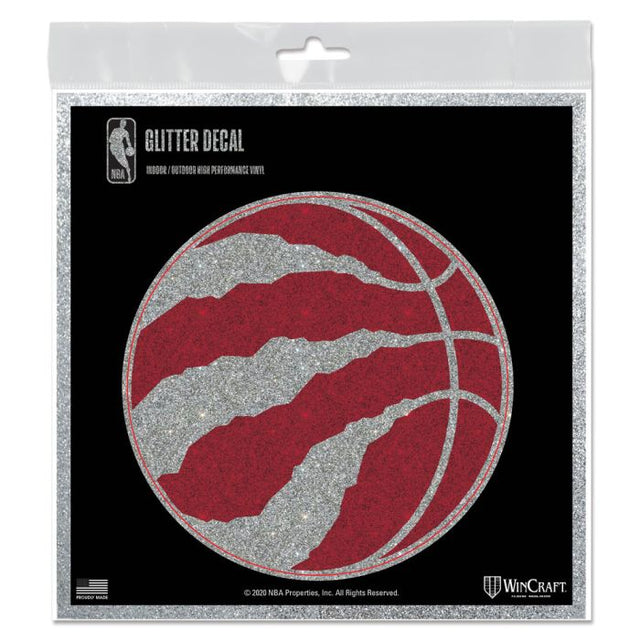 Calcomanía con purpurina de los Toronto Raptors de 6" x 6"