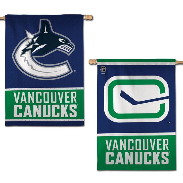 Bandera vertical de los Vancouver Canucks de 2 lados, 28" x 40"