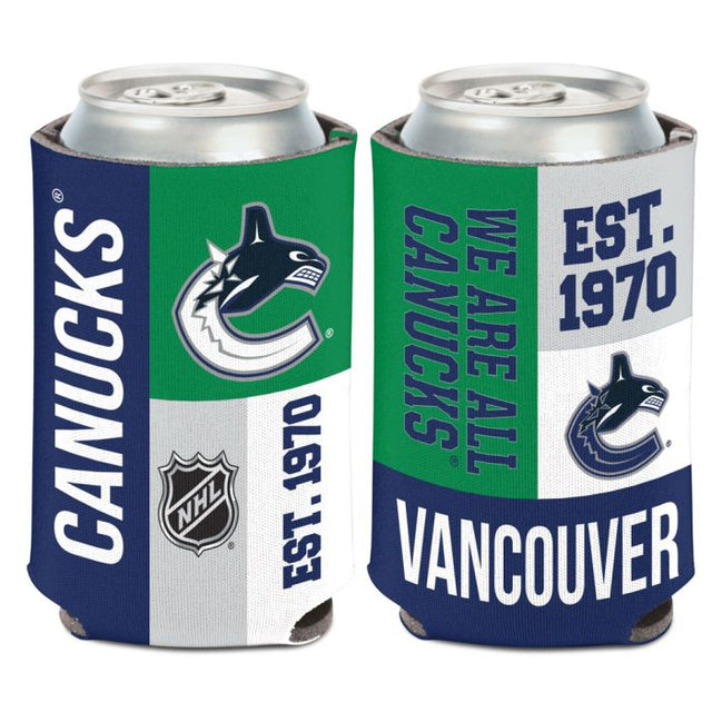 Enfriador de latas con bloques de colores de Vancouver Canucks de 12 oz.