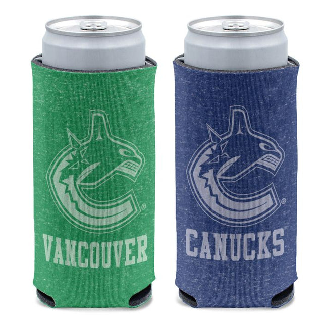 Enfriador de latas delgado de 12 oz con estampado de jaspeado de los Vancouver Canucks