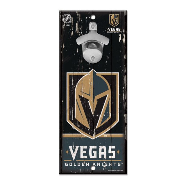 Vegas Golden Knights Bottle Opener Sign 5x11