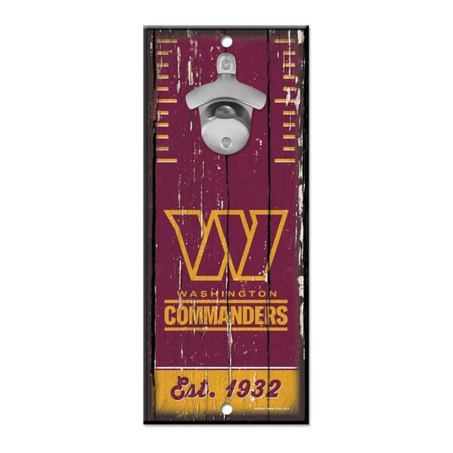 Washington Commanders Bottle Opener Sign 5x11