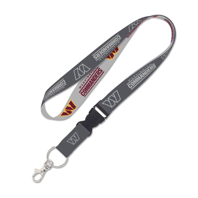 Washington Commanders Charcoal Lanyard w/detachable buckle 1"