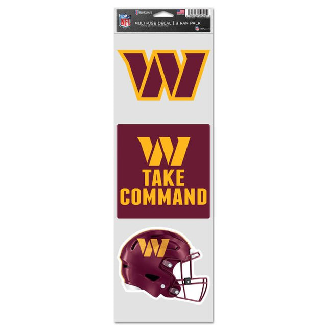 Washington Commanders Fan Decals 3.75" x 12"