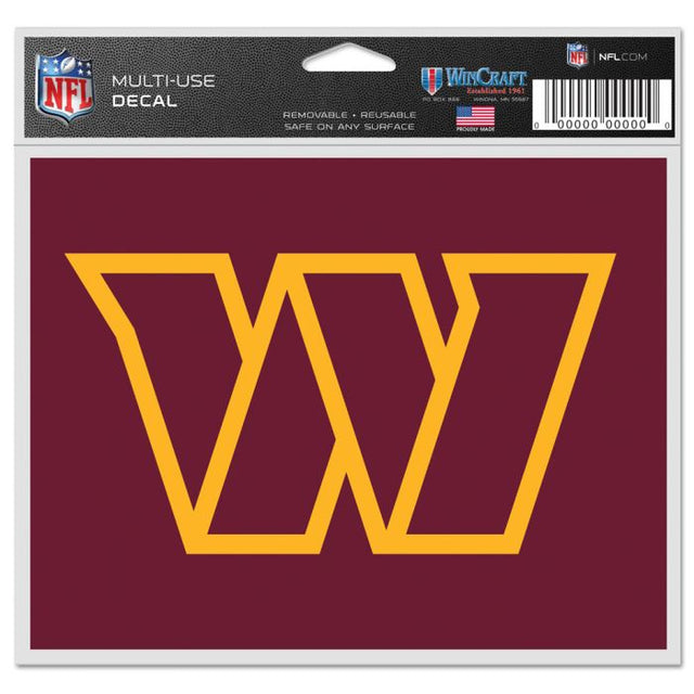 Washington Commanders Primary Logo Multi-Use Decal -Clear Bckrgd 5" x 6"