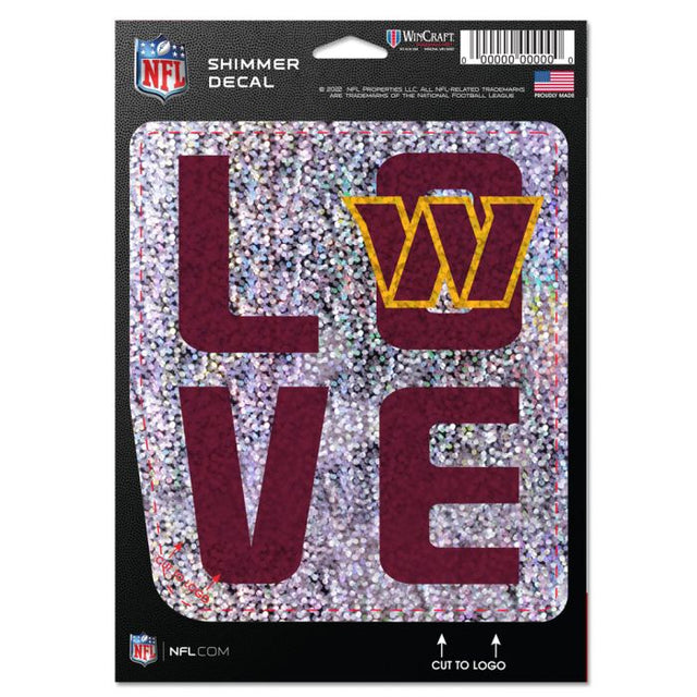 Washington Commanders Shimmer Decals 5" x 7"