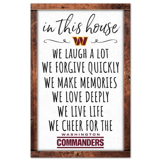 Washington Commanders Wood Sign 11" x 17" 1/4" thick
